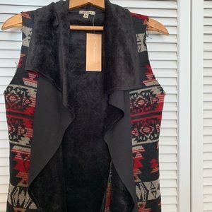 NWT Cozy Velvet Tribal Vest